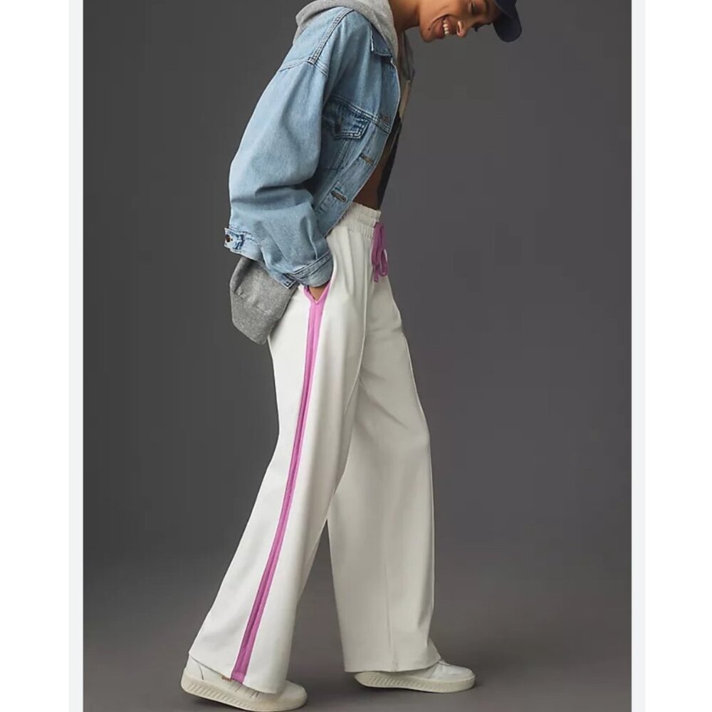 ANTHROPOLOGIE Daily Practice by Anthropologie Side-Stripe Track Pants Size L NWT
